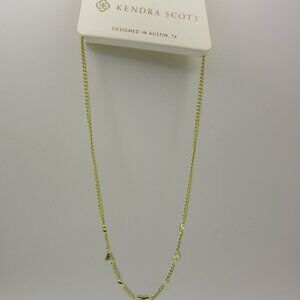 Kendra Scott Charm Gold Hearts Necklace Floating Rhinestones New on Gift Card